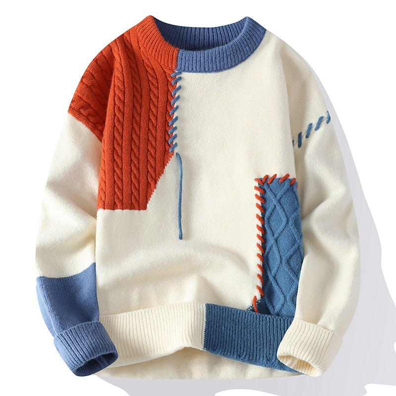 Men’s Patchwork Knit Sweater