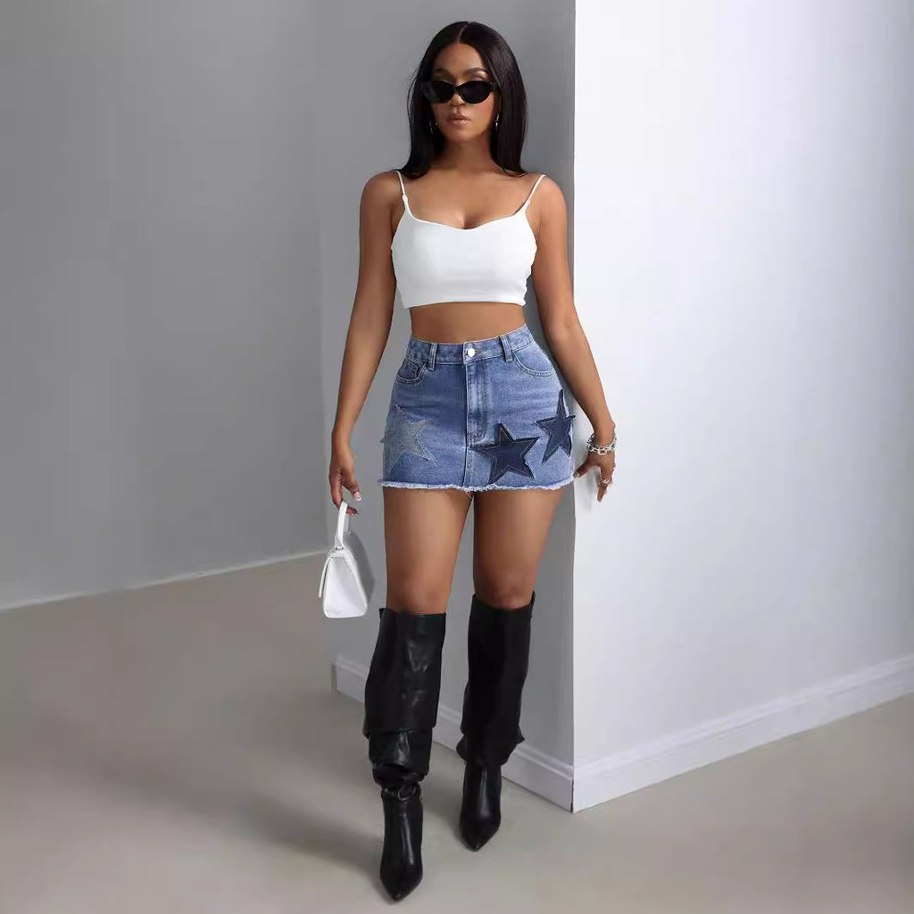 mini falda denim star