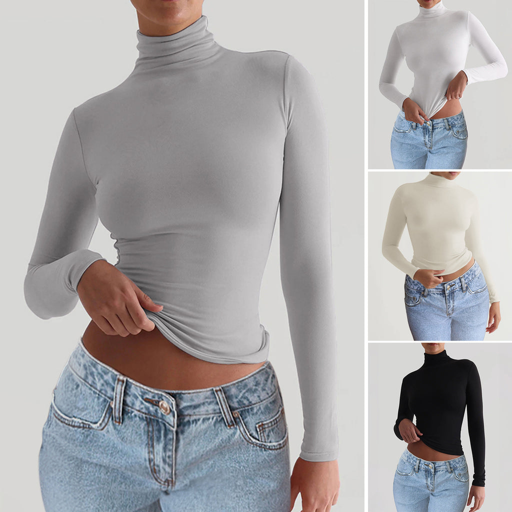 Slim Turtleneck Long Sleeve Top