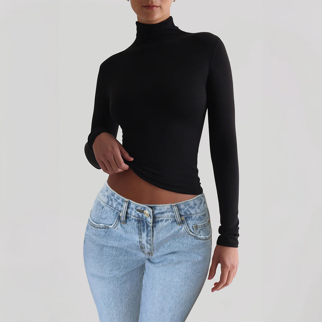 Slim Turtleneck Long Sleeve Top