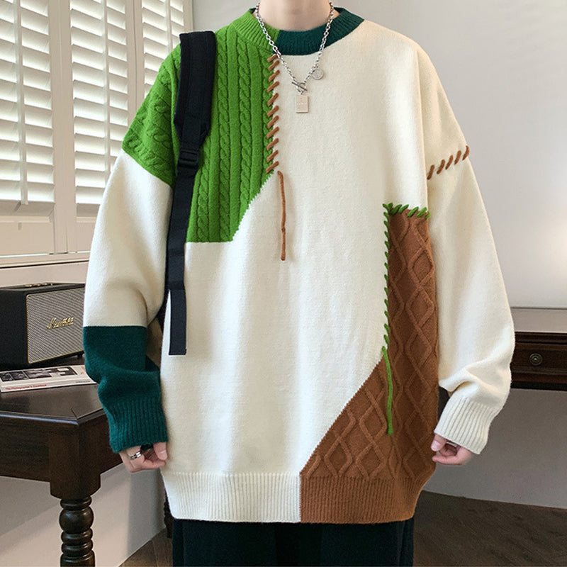 Men’s Patchwork Knit Sweater
