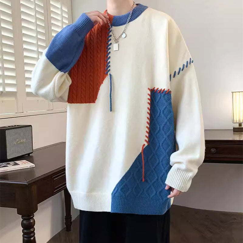 Men’s Patchwork Knit Sweater