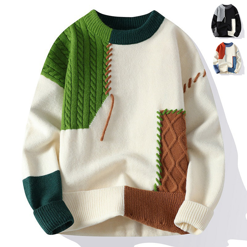 Men’s Patchwork Knit Sweater