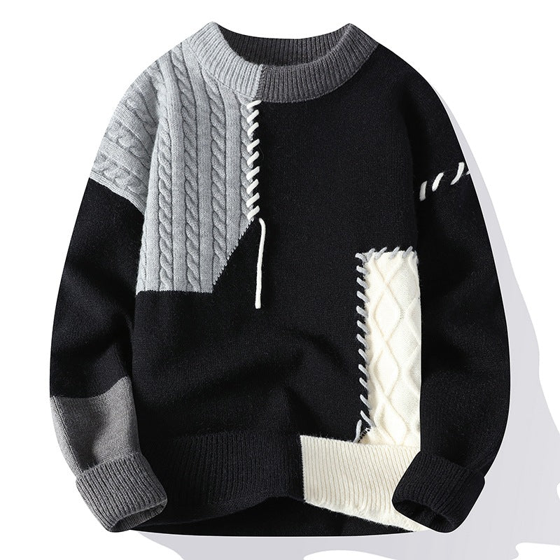 Men’s Patchwork Knit Sweater