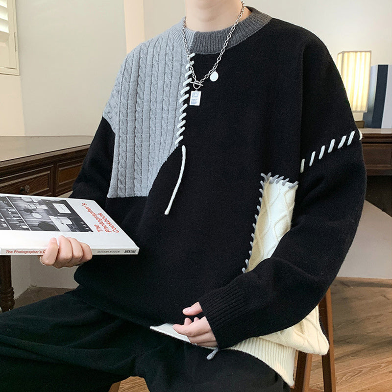 Men’s Patchwork Knit Sweater