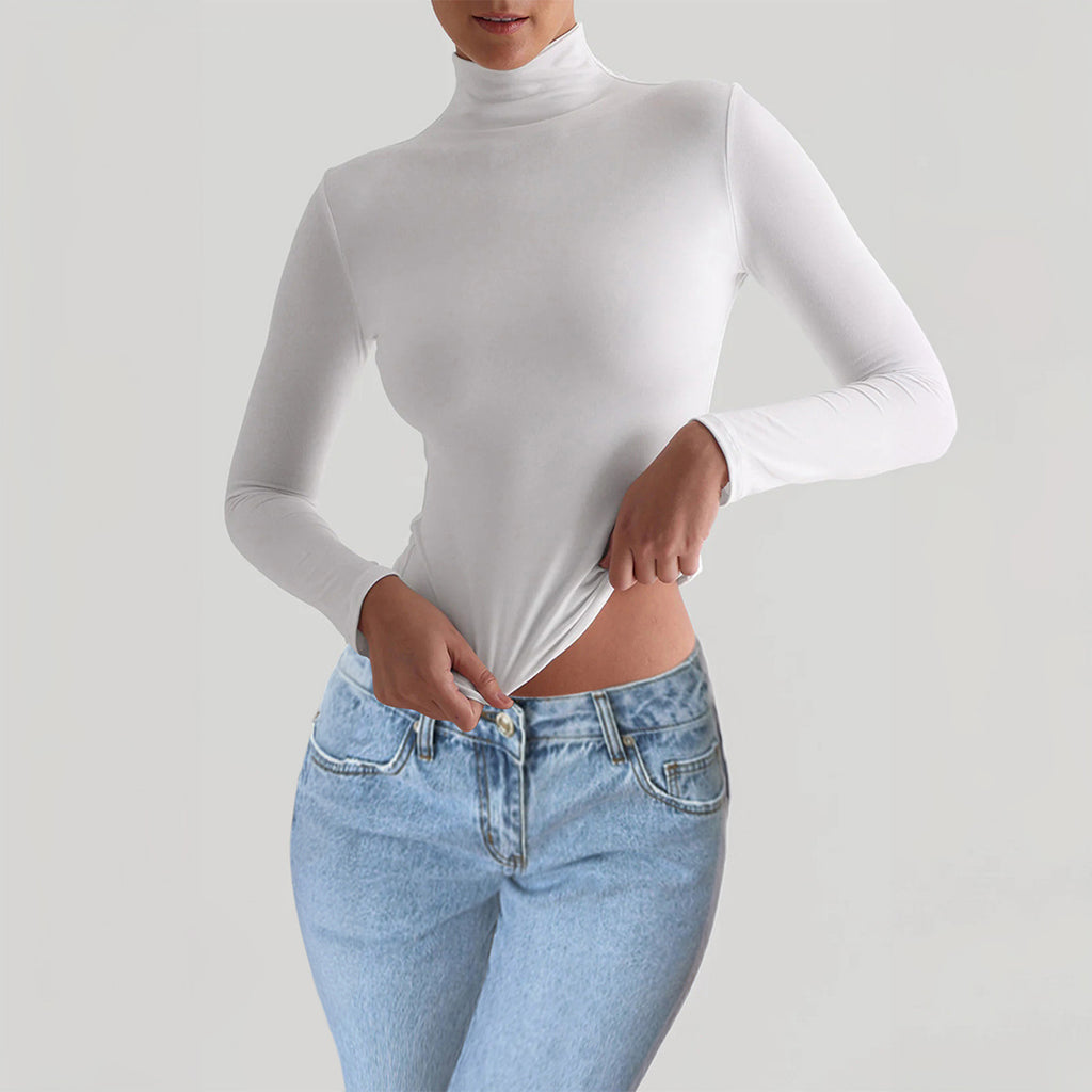 Slim Turtleneck Long Sleeve Top