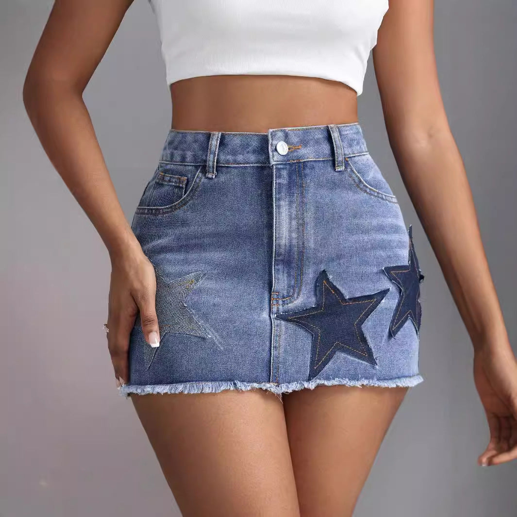 mini falda denim star