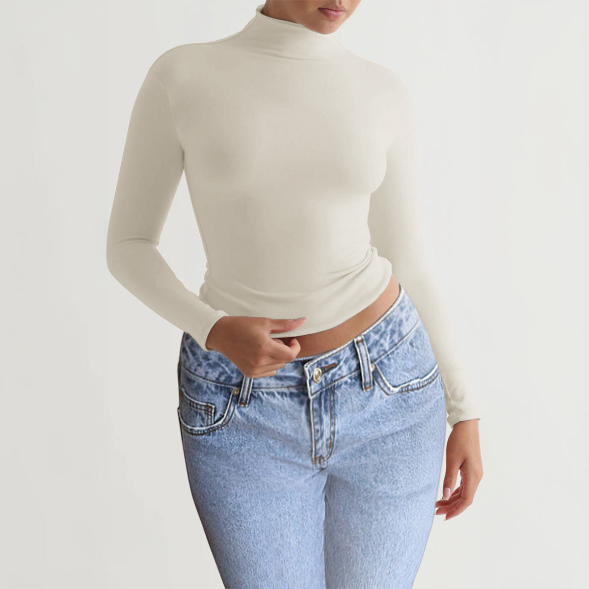 Slim Turtleneck Long Sleeve Top