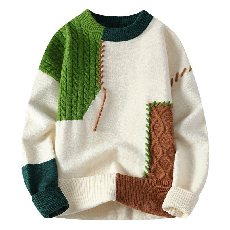 Men’s Patchwork Knit Sweater